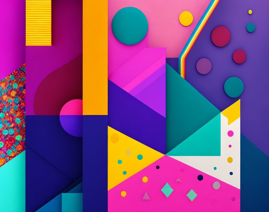 Colorful Abstract Art: Geometric Shapes & Textured Patterns