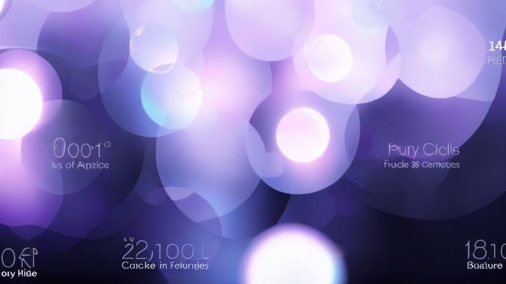 Purple Translucent Circles Overlapping with Blurred Text Elements