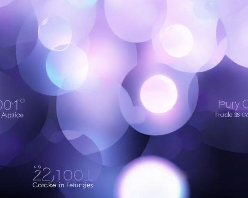 Purple Translucent Circles Overlapping with Blurred Text Elements