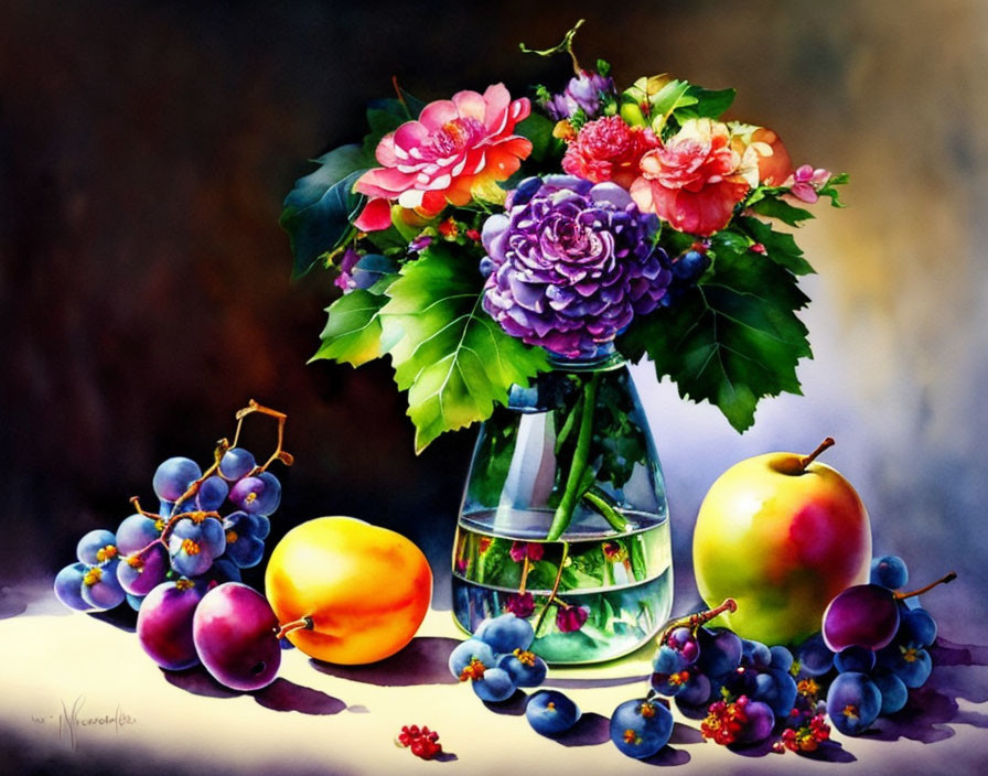 Flower and Fruit Still Life