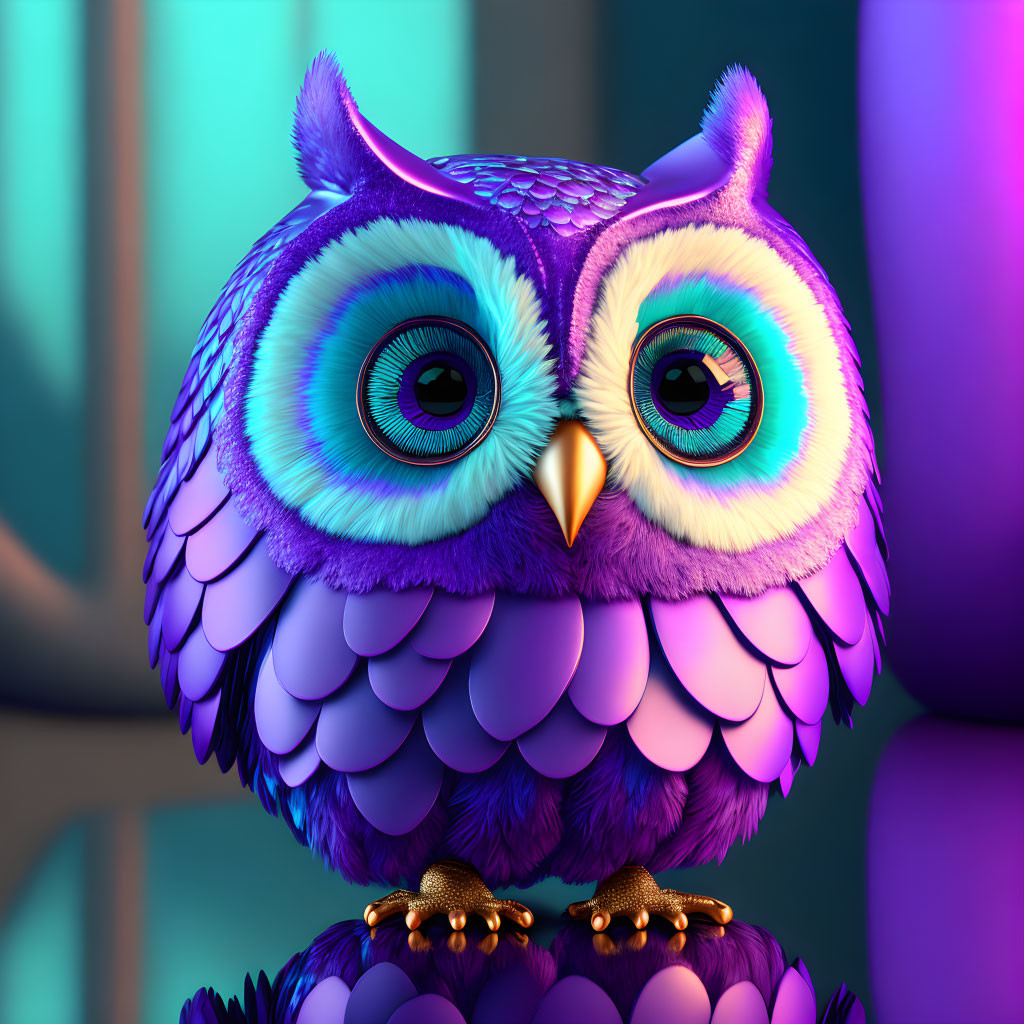 Cute Fantasy Purple Owl