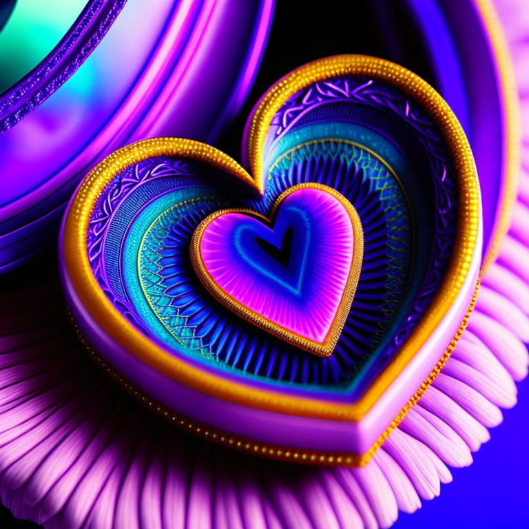 Colorful 3D Optical Illusion Hearts in Vibrant Digital Art