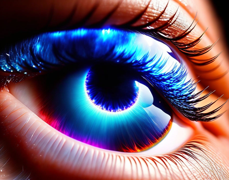 Detailed Close-Up of Vibrant Blue Human Eye