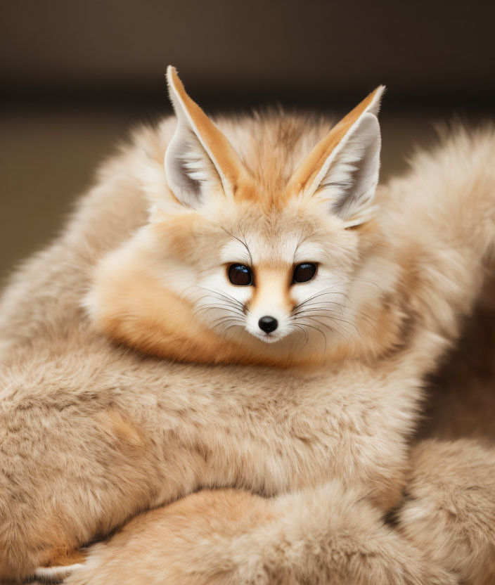 Fennec Fox Close-Up with Large Ears and Thick Fur Coat