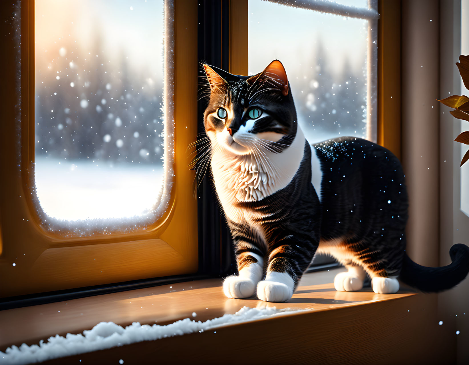 Winter Cat Returning Home