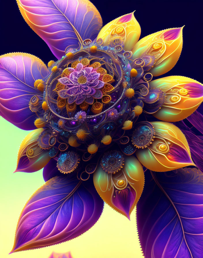 Vibrant neon-colored flower bouquet on purple background