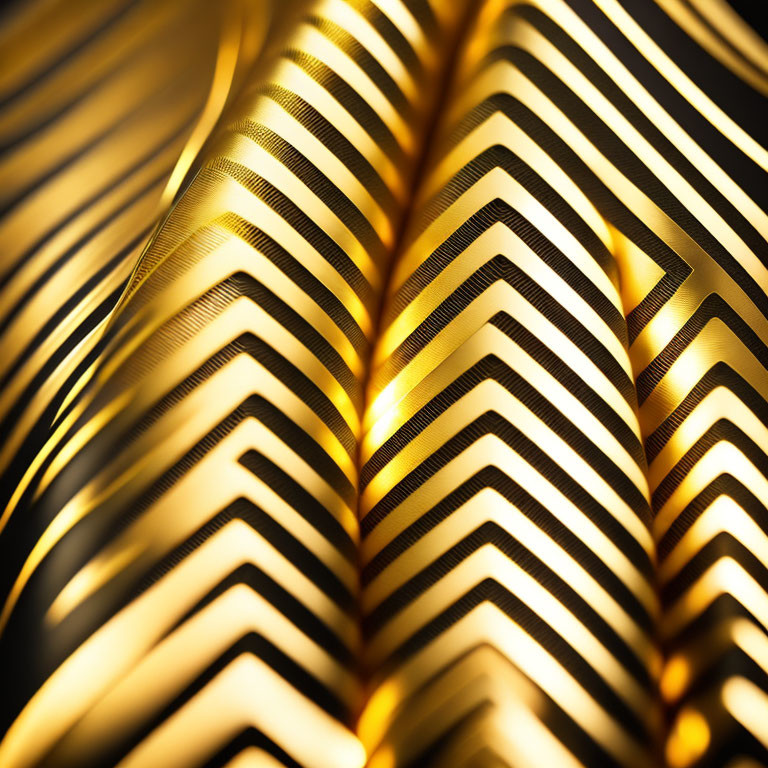 Abstract Golden Chevron Patterns with Metallic Sheen Texture