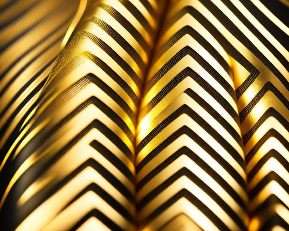 Abstract Golden Chevron Patterns with Metallic Sheen Texture