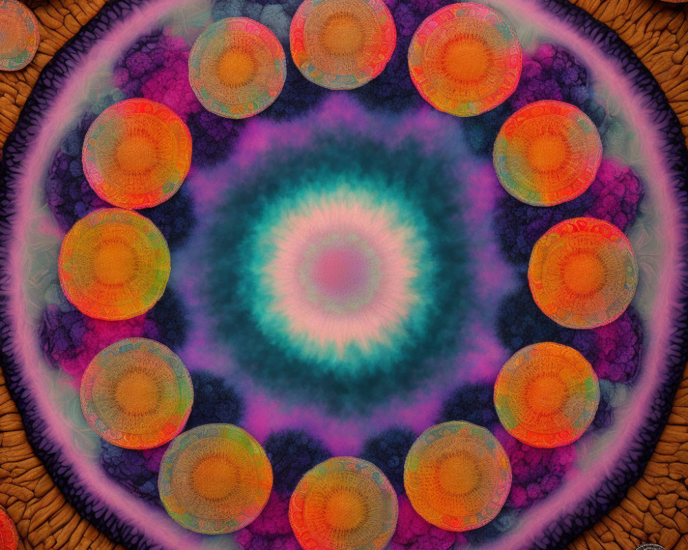 Colorful Fractal Art: Symmetrical Circular Designs & Vibrant Colors