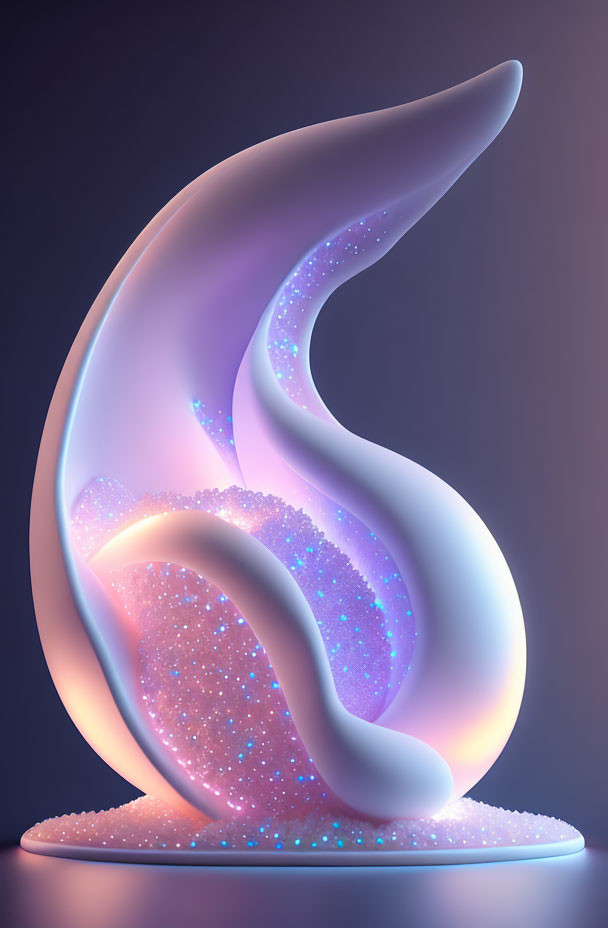 Abstract Swirl Sculpture with Cosmic Texture and Soft Glow