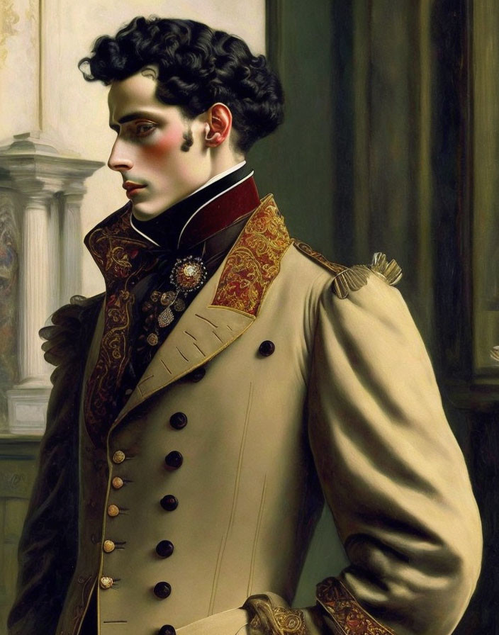 Digital artwork: Regal man in 19th-century military uniform