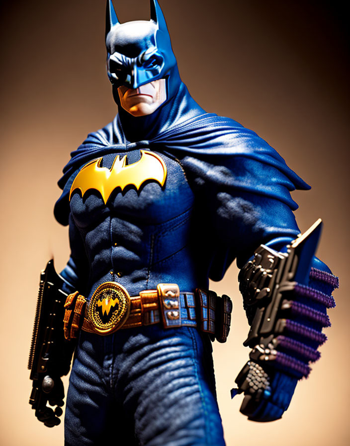 Detailed Batman Figurine with Batarang and Bat Emblem