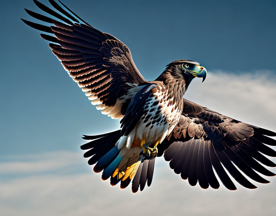 Majestic eagle displaying impressive wingspan in flight