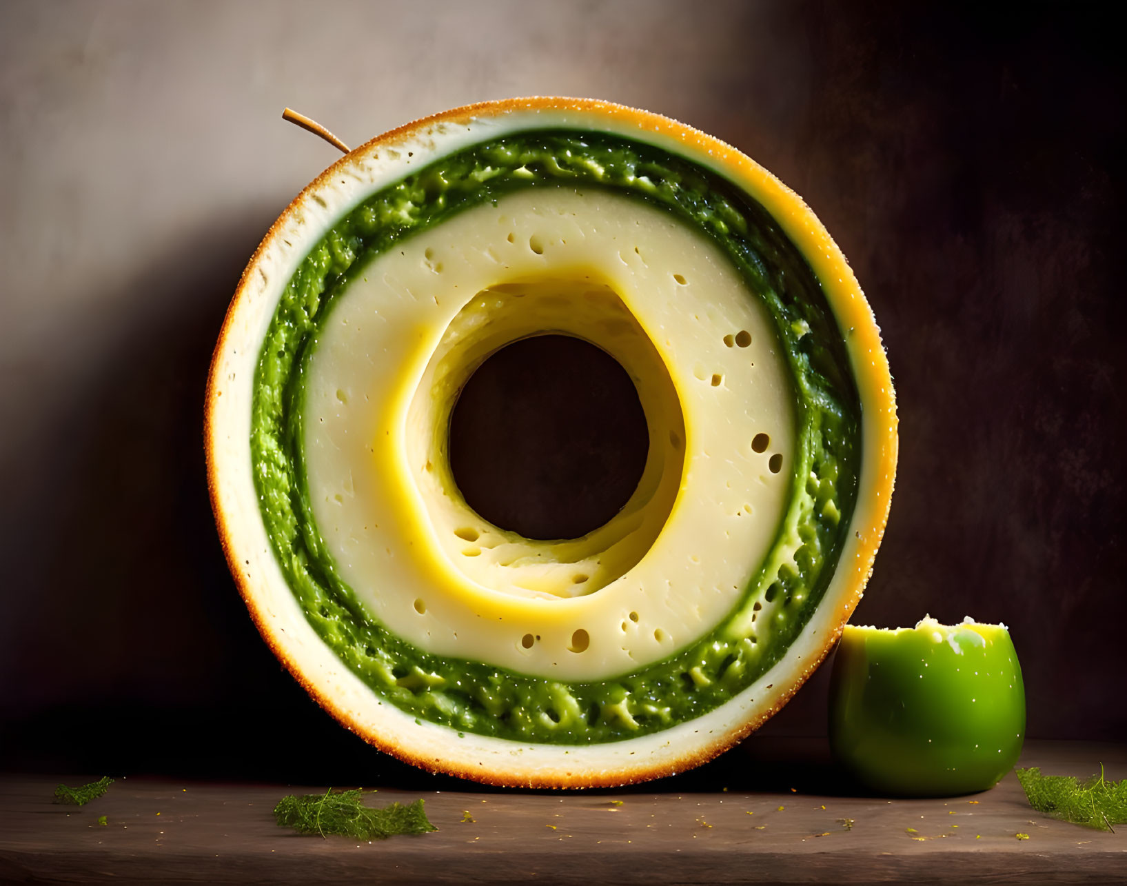 Avocado and Donut Blend in Surreal Digital Art