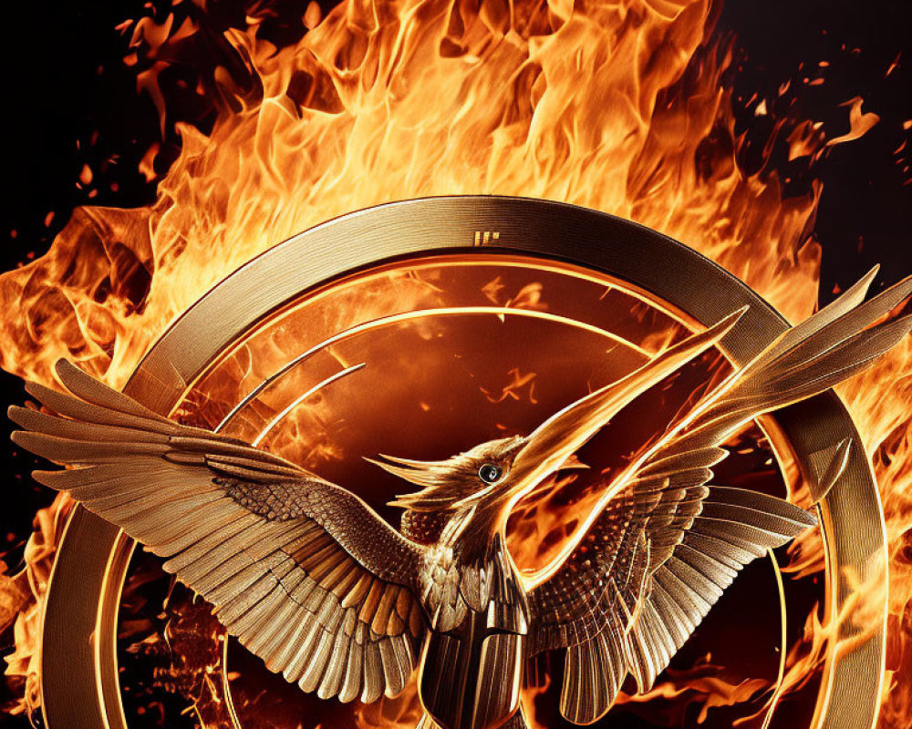 Golden Mockingjay Pin Symbolizes Rebellion in Ring of Fire