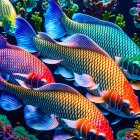 Colorful Fish and Marine Life in Vibrant Coral Reef