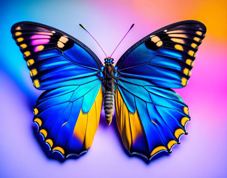 Colorful Butterfly Wings on Gradient Background