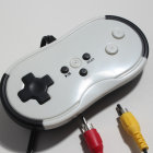 Colorful Buttons Silver Game Controller with Disconnected Wires