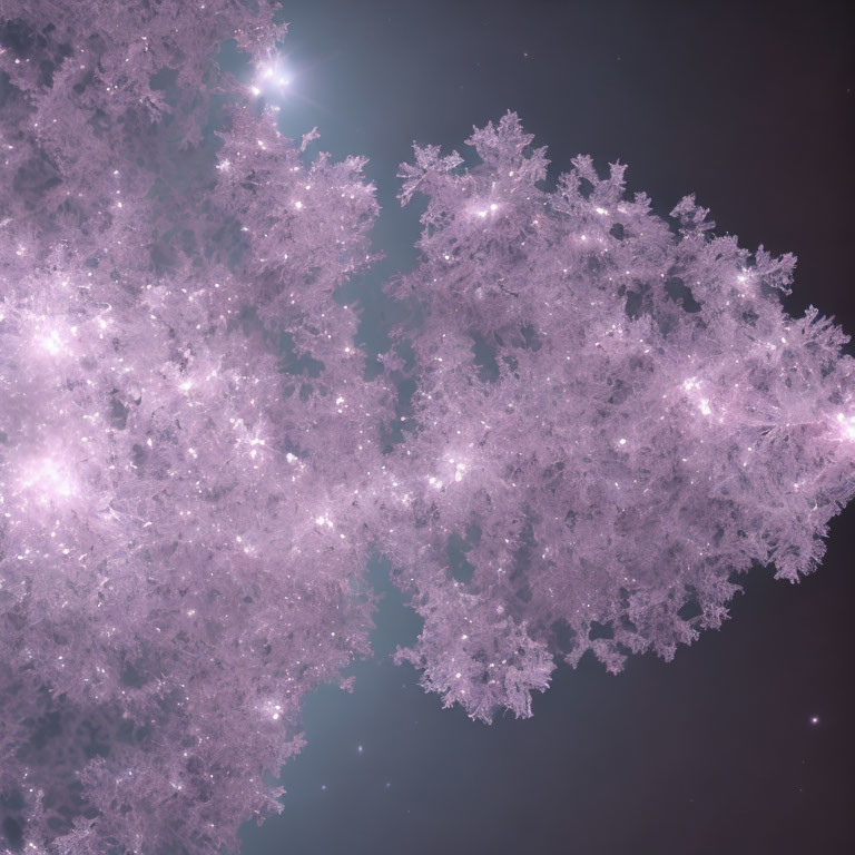 Detailed Close-Up of Shimmering Snowflakes on Dark Background