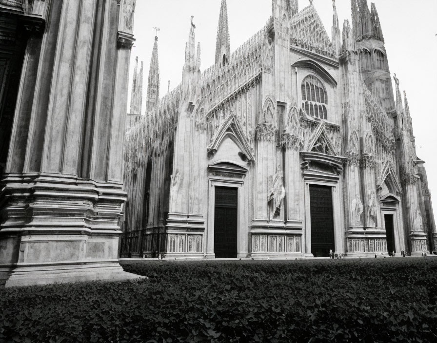 Gothic cathedral with towering spires and intricate facades