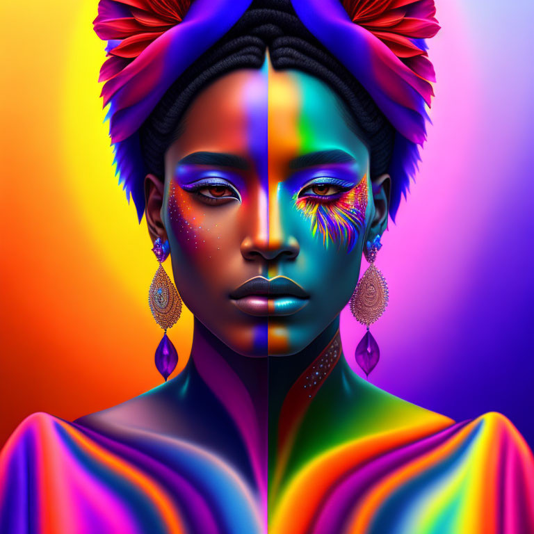 Colorful Woman Portrait in Digital Art