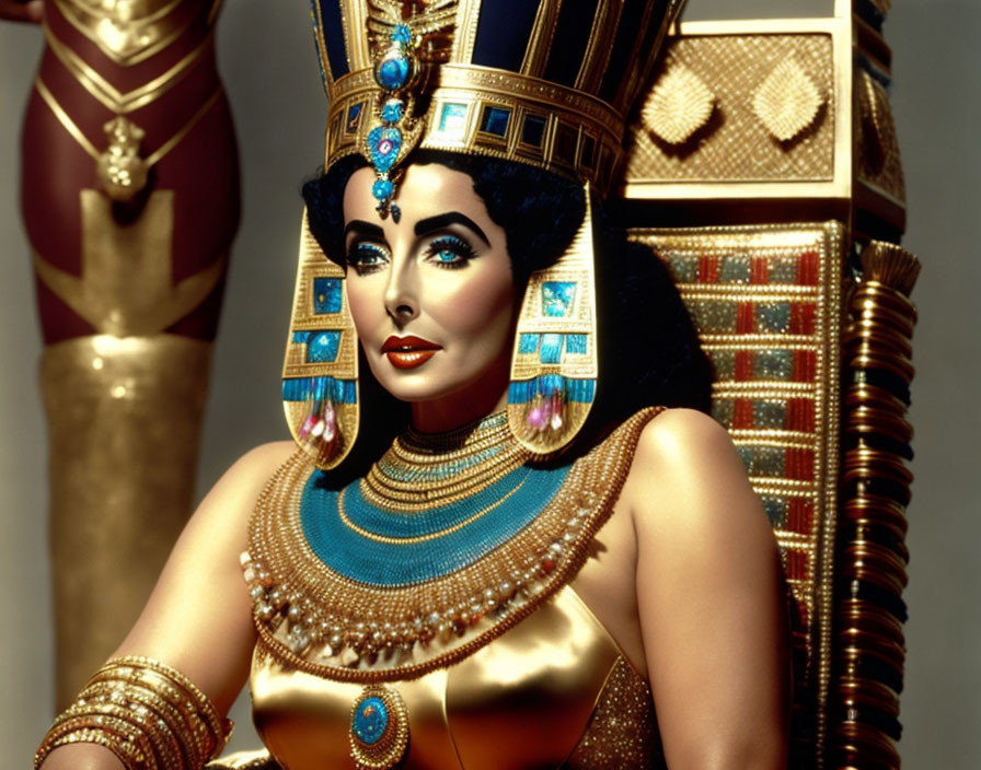 Elaborate Cleopatra costume with gold and jewels