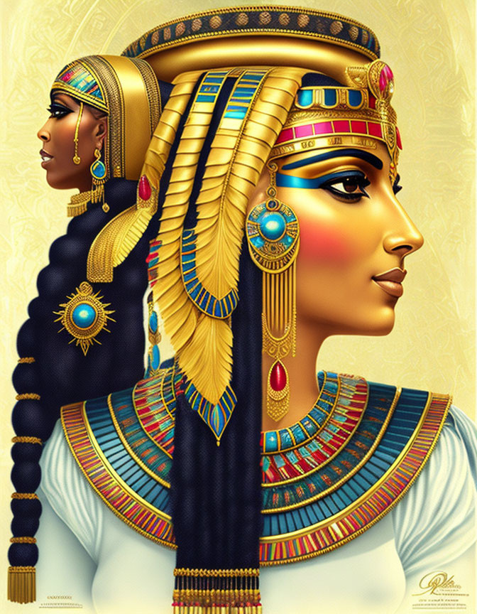 Detailed Ancient Egyptian Royal Attire Illustration