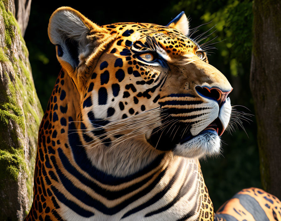 Jaguar with vibrant spotted fur in natural setting