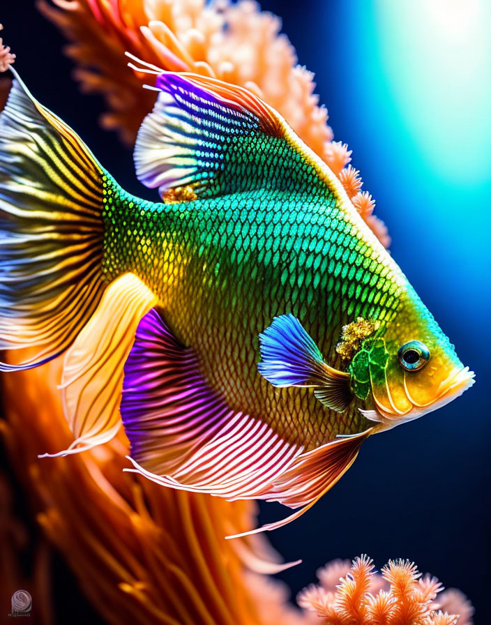 Colorful Fish Swimming Near Vibrant Coral Reef