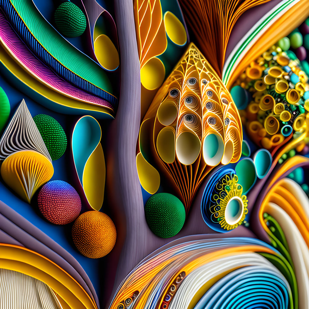 Colorful Abstract Quilling Art with Intricate Patterns