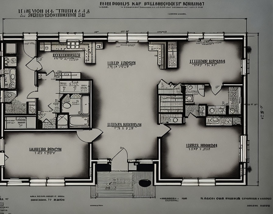 Detailed Residential Floor Plan with Room Layouts & Furniture Placement