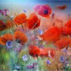 Vibrant Field of Red Poppies in Blooming Landscape