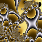 Intricate golden fractal design with baroque aesthetic