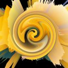 Colorful digital artwork: Yellow and cream flowers with purple accents on dark background