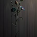 Dark and luminous surreal floral art portrayal