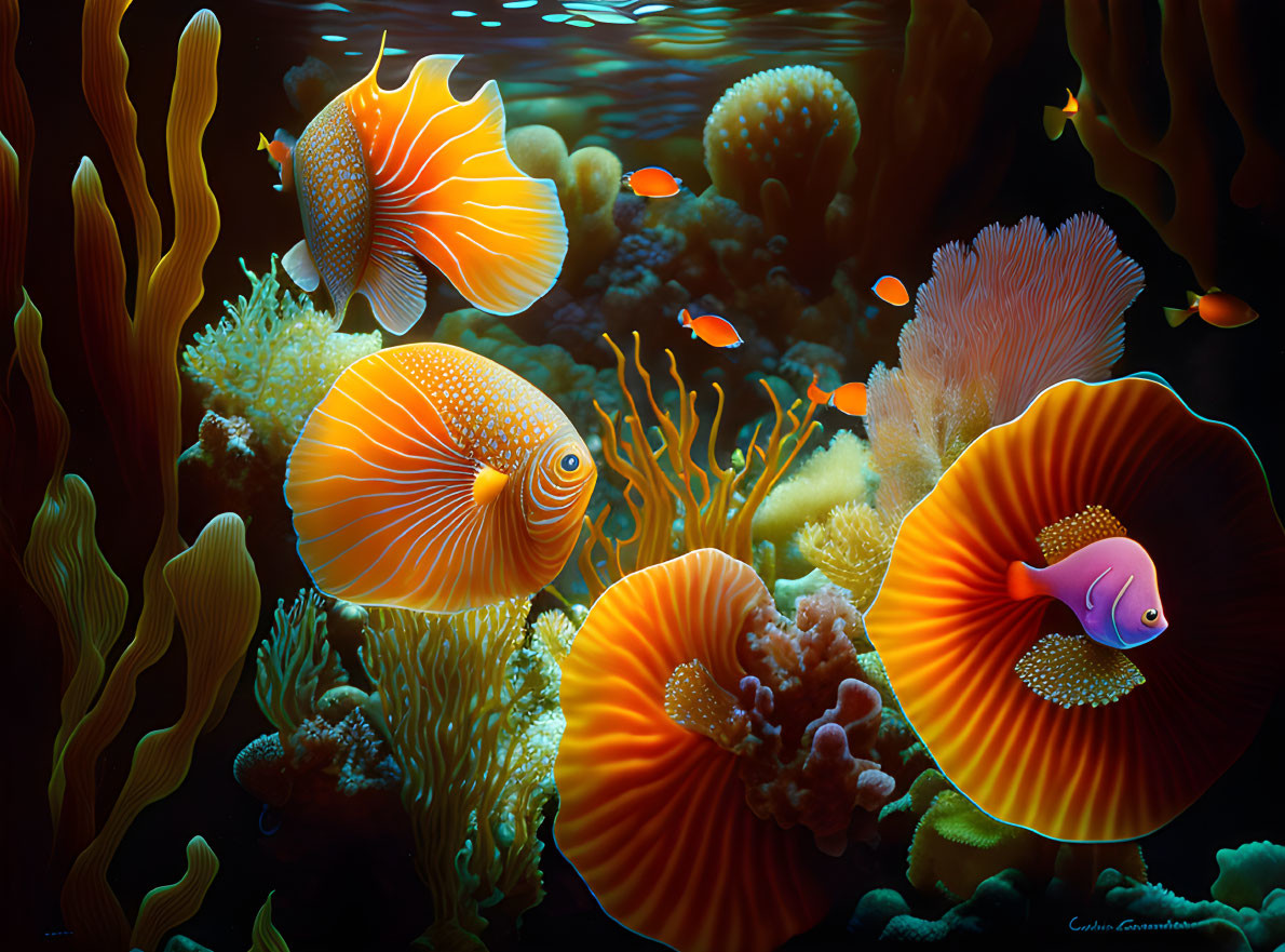 Colorful Fish and Coral in Diverse Underwater Scene