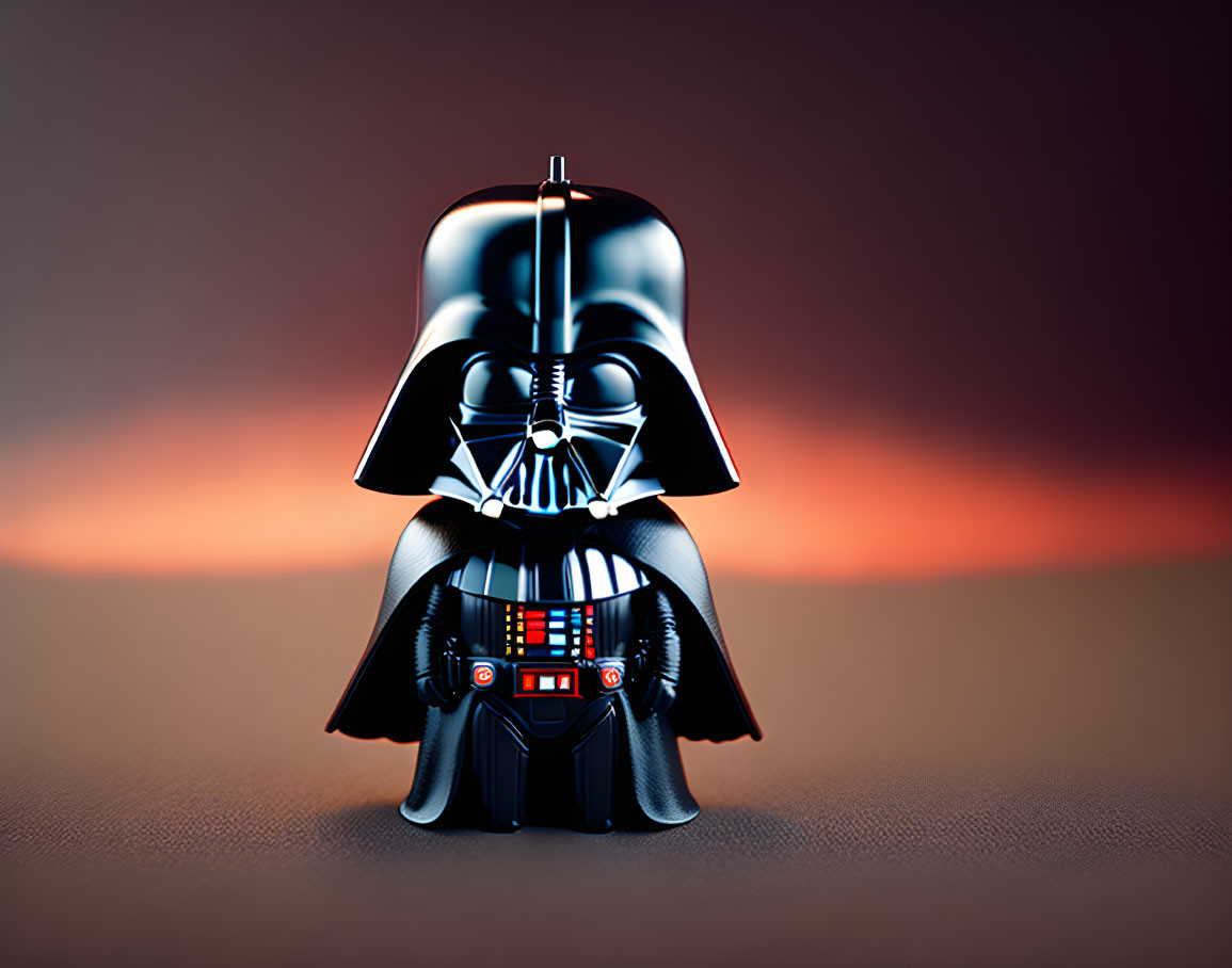 Toy Darth Vader Figurine on Orange Gradient Background