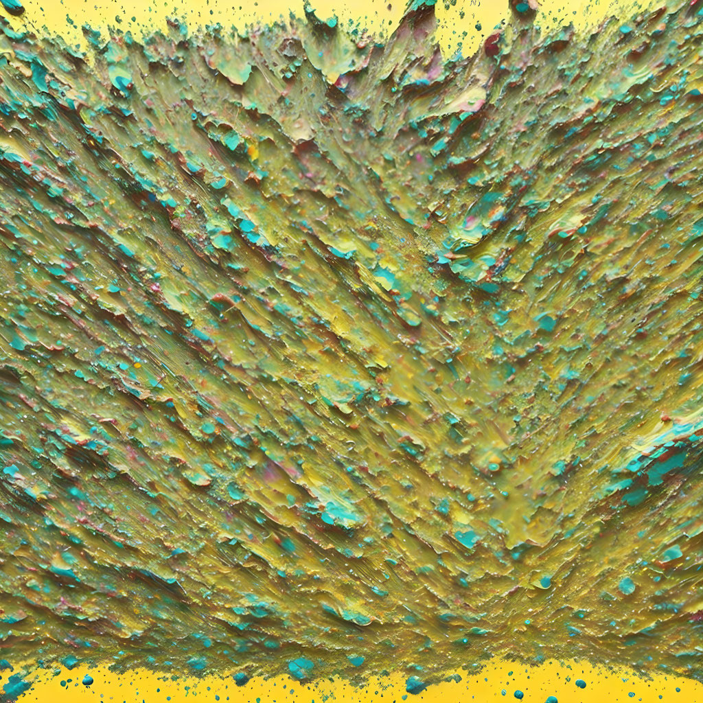 Colorful Abstract Texture with Yellow, Teal Streaks