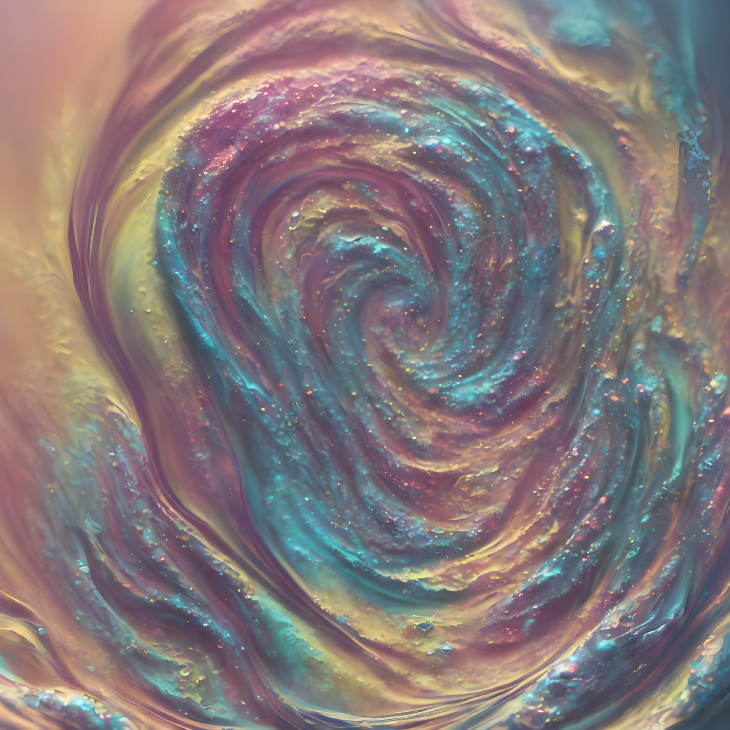 Colorful Swirl with Glossy Liquid Texture in Cosmic Theme