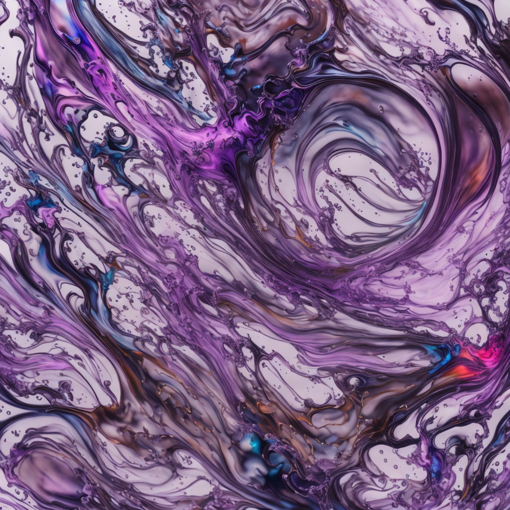 Swirling Purple, Black, and Blue Marbled Pattern Texture