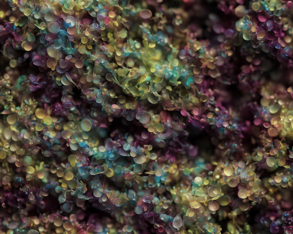 Multicolored abstract bubble-like structures in soft-focus background