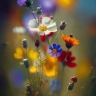 Colorful Wildflower Array Against Soft Background