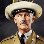 Dignified man in ceremonial uniform with mustache and cap badge