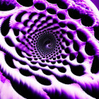 Purple and Black Spiral Fractal with Hypnotic 3D Design