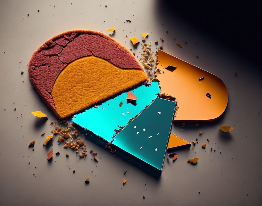 Shattered Colorful Makeup Palette with Scattered Powders