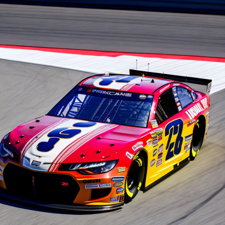 Vibrant Number 24 NASCAR Race Car Speeding on Track