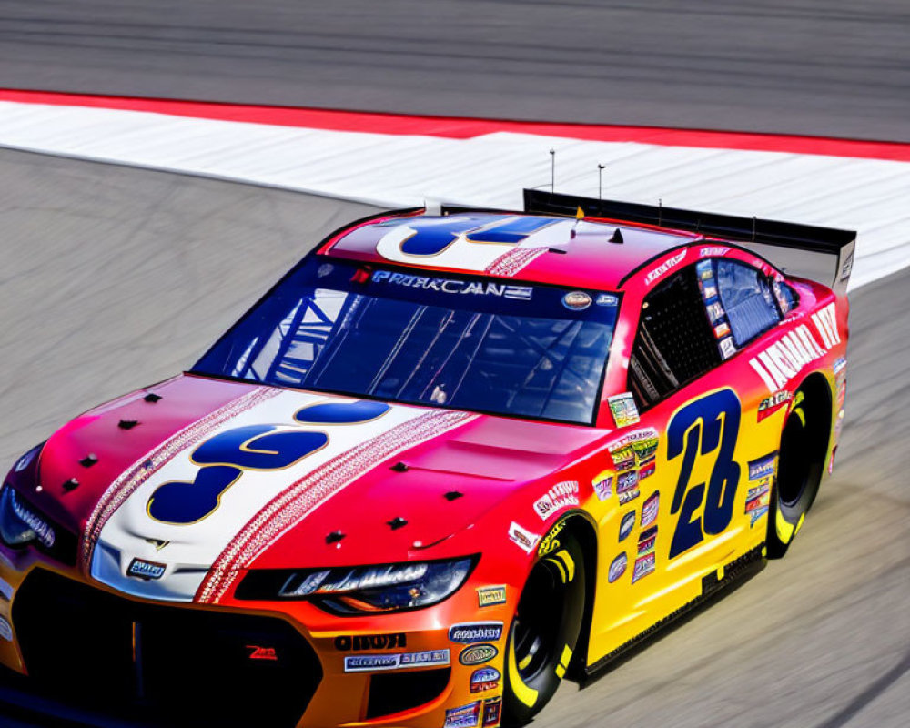 Vibrant Number 24 NASCAR Race Car Speeding on Track