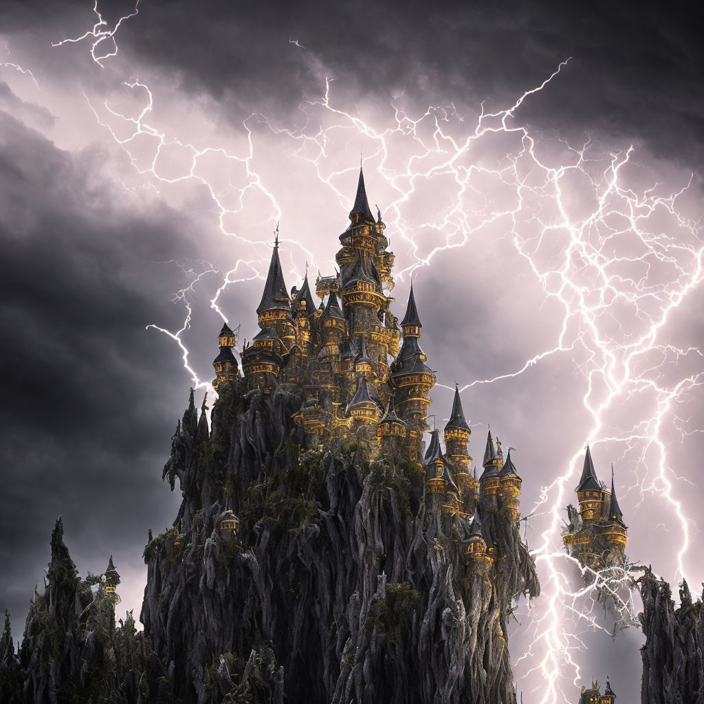 The Stormy Keep: A Dark Fantasy Landscape