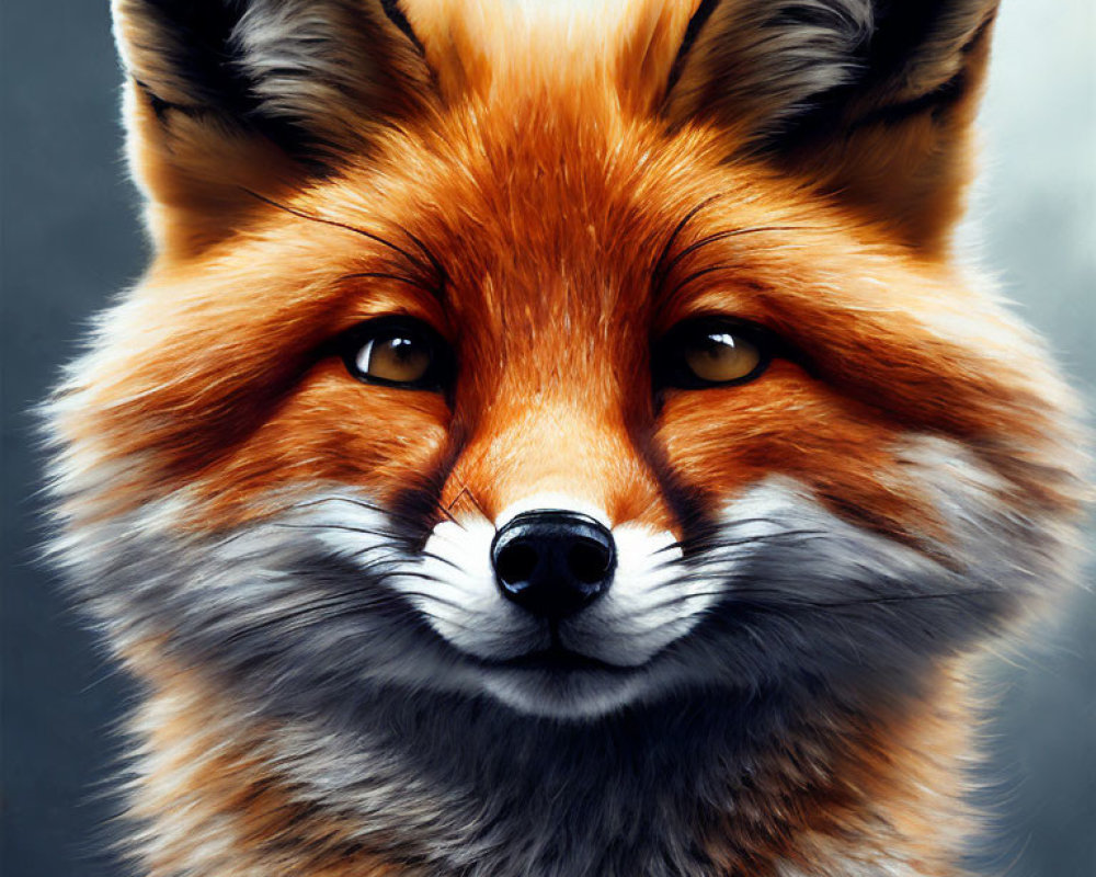 Detailed Fox Portrait with Piercing Eyes and White Muzzle