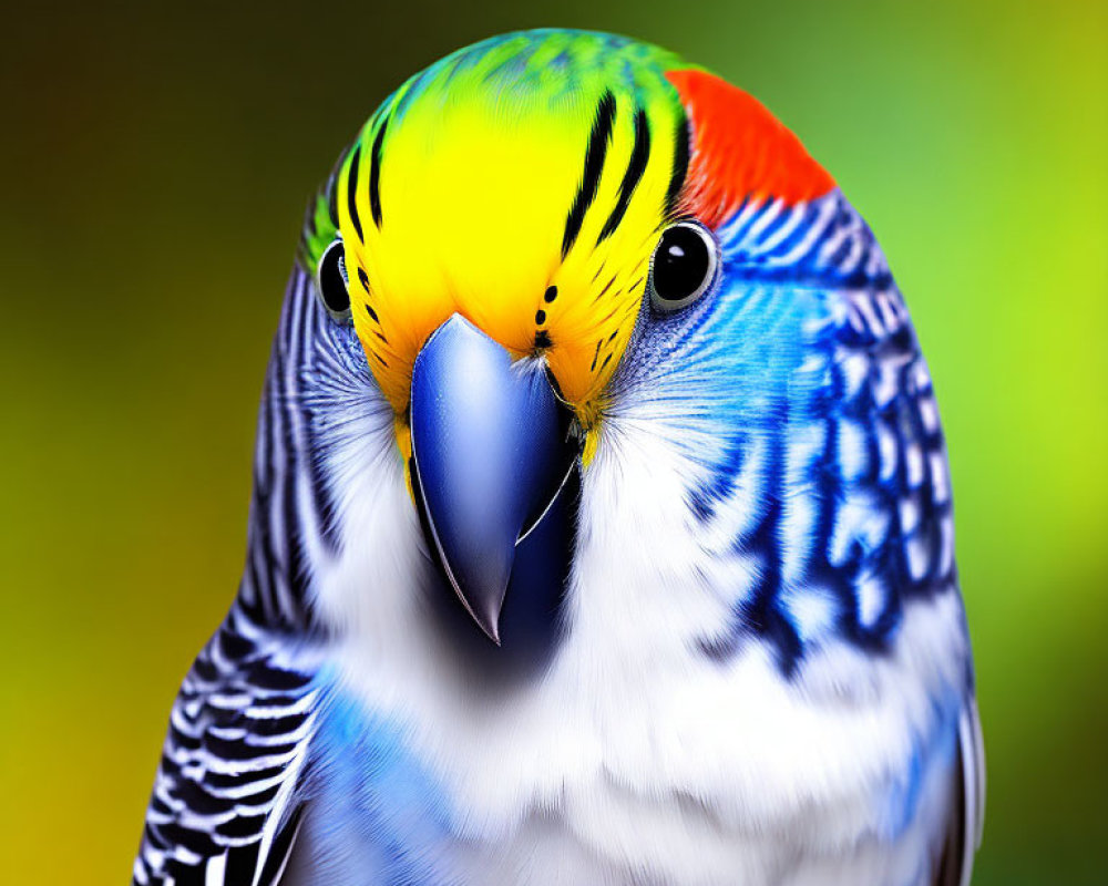 Colorful Budgerigar Featuring Yellow, Blue, and Black Feathers